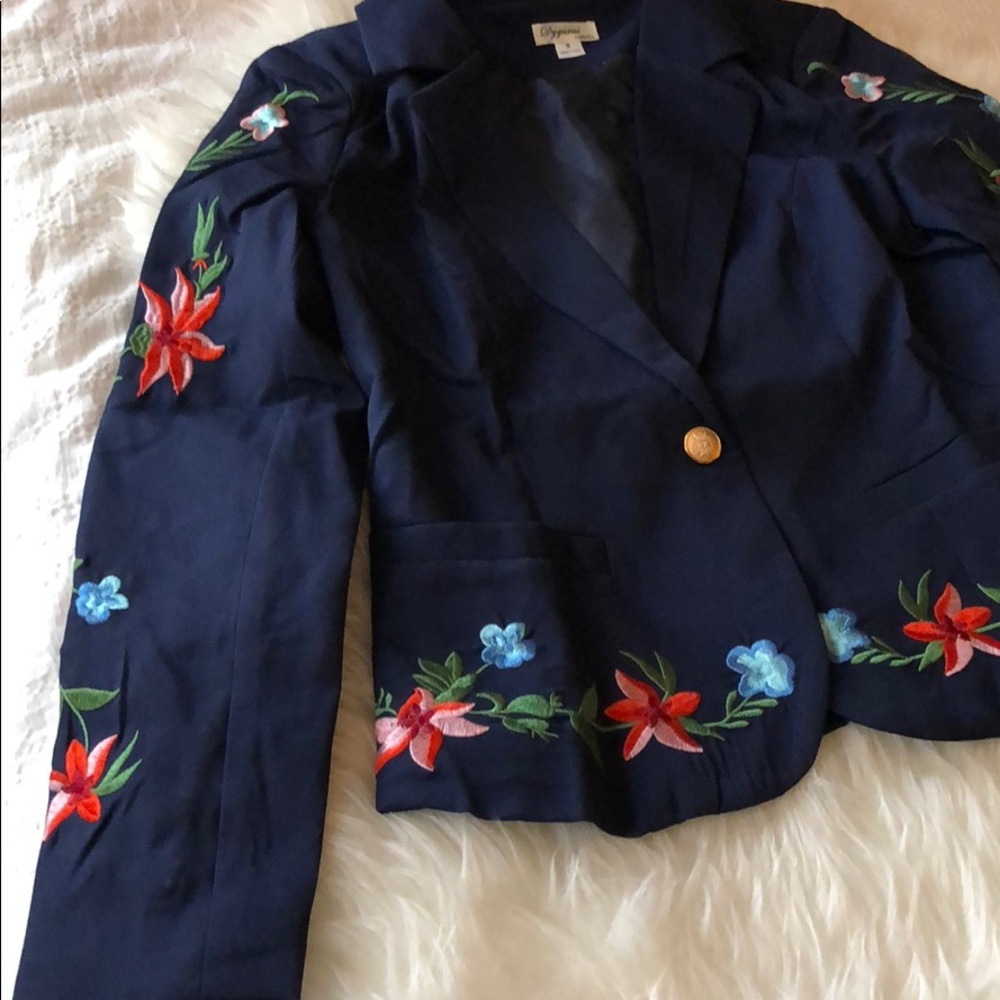 NAVY FLORAL BLAZER - Picture 6 of 7